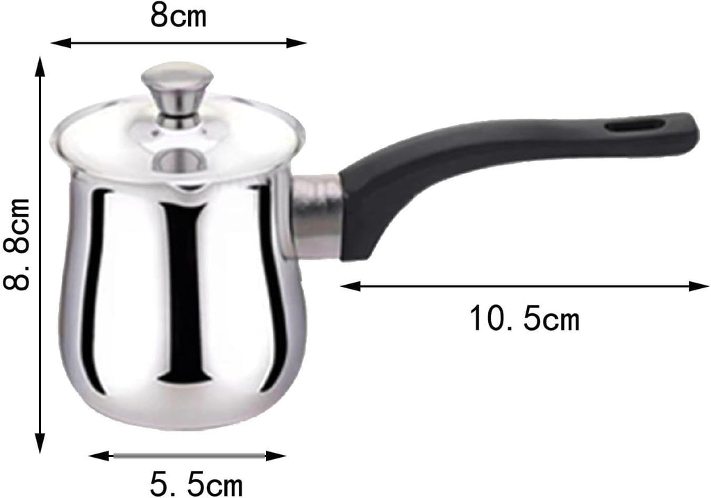 360ml Stainless Steel Coffee Pot with Handle – Portable Milk Warmer & Coffee Maker for Kitchen, Camping, Office, Home & Restaurant