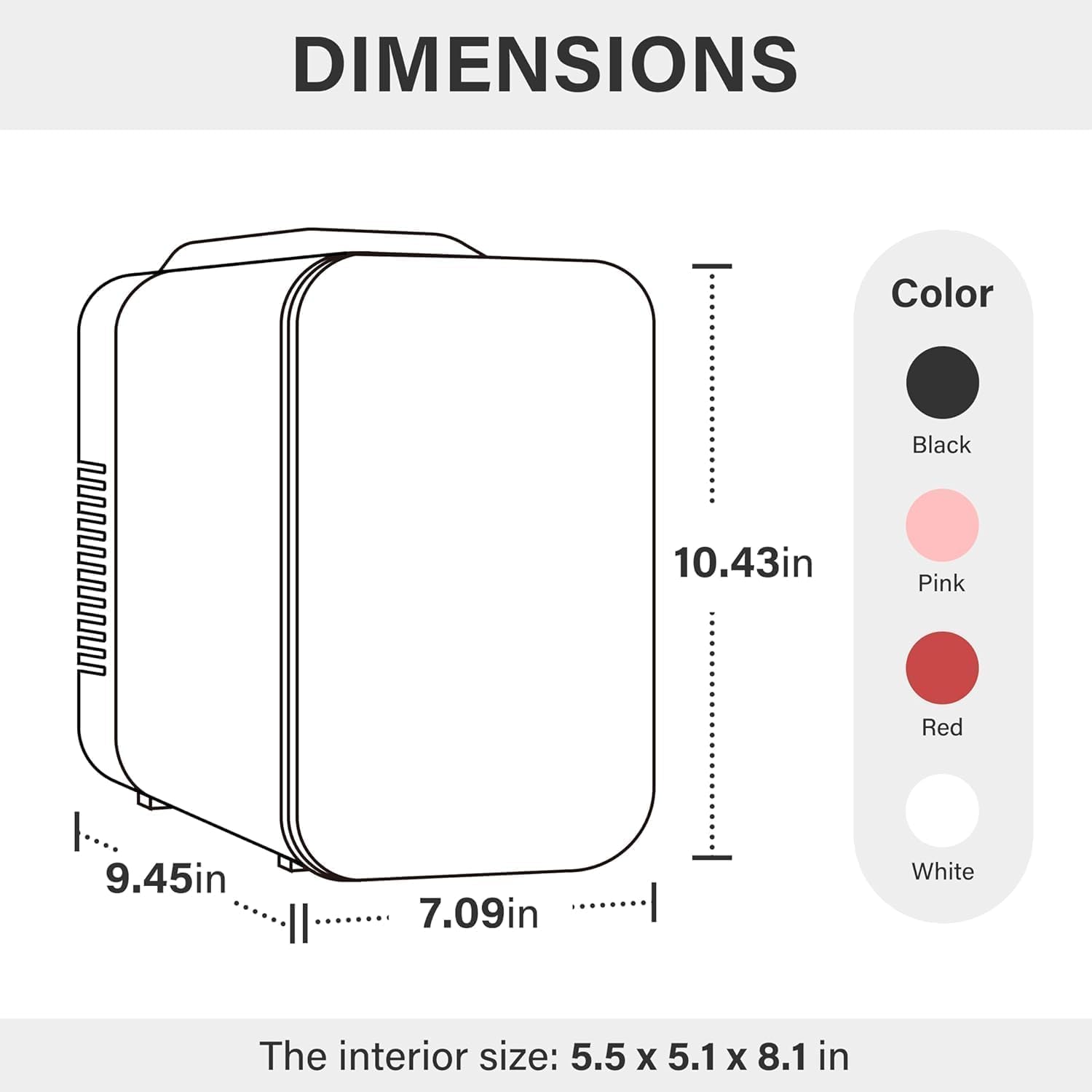 HealSmart 4L/6 Can Mini Fridge, Portable Cooler & Warmer Refrigerator, 100% Freon-Free & Eco-Friendly Compact Fridge, for Skincare, Office