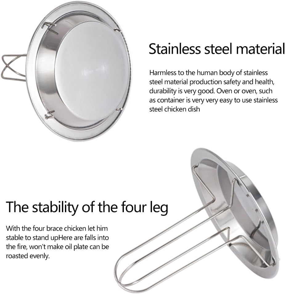 Chicken Roaster Rack Stainless Steel Turkey Standing Holder with Bowl,Detachable Vertical Roaster Rack for Chicken Turkey Roasters BBQ Grilling for Grill Oven Smoker