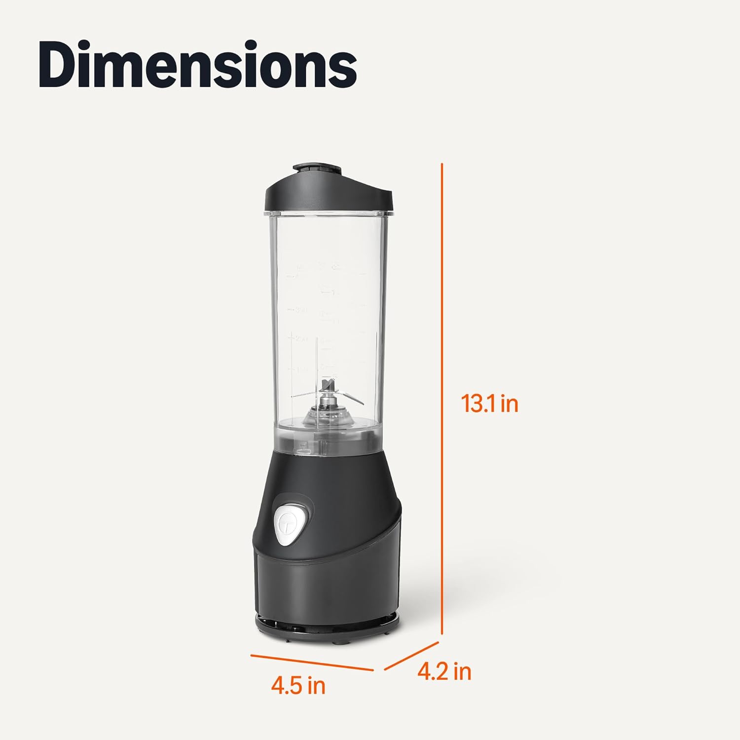 Portable Blender for Smoothies and Shakes with 250W Power,15 Oz BPA Free Travel Cup and Lid, Black