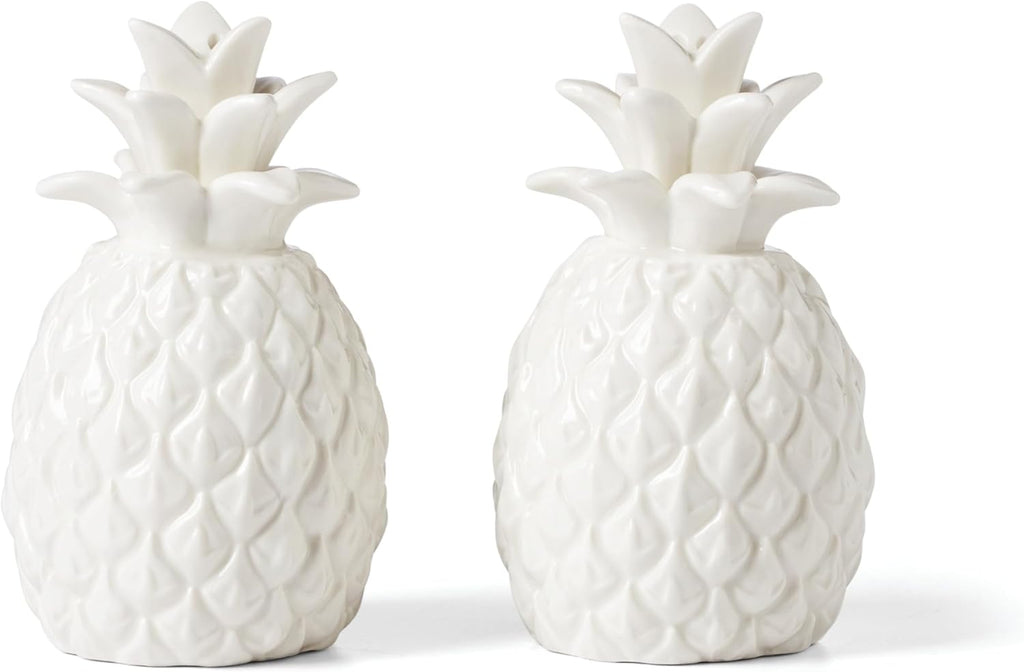 Wicker Creek Pineapple Salt & Pepper Set, 0.66, White