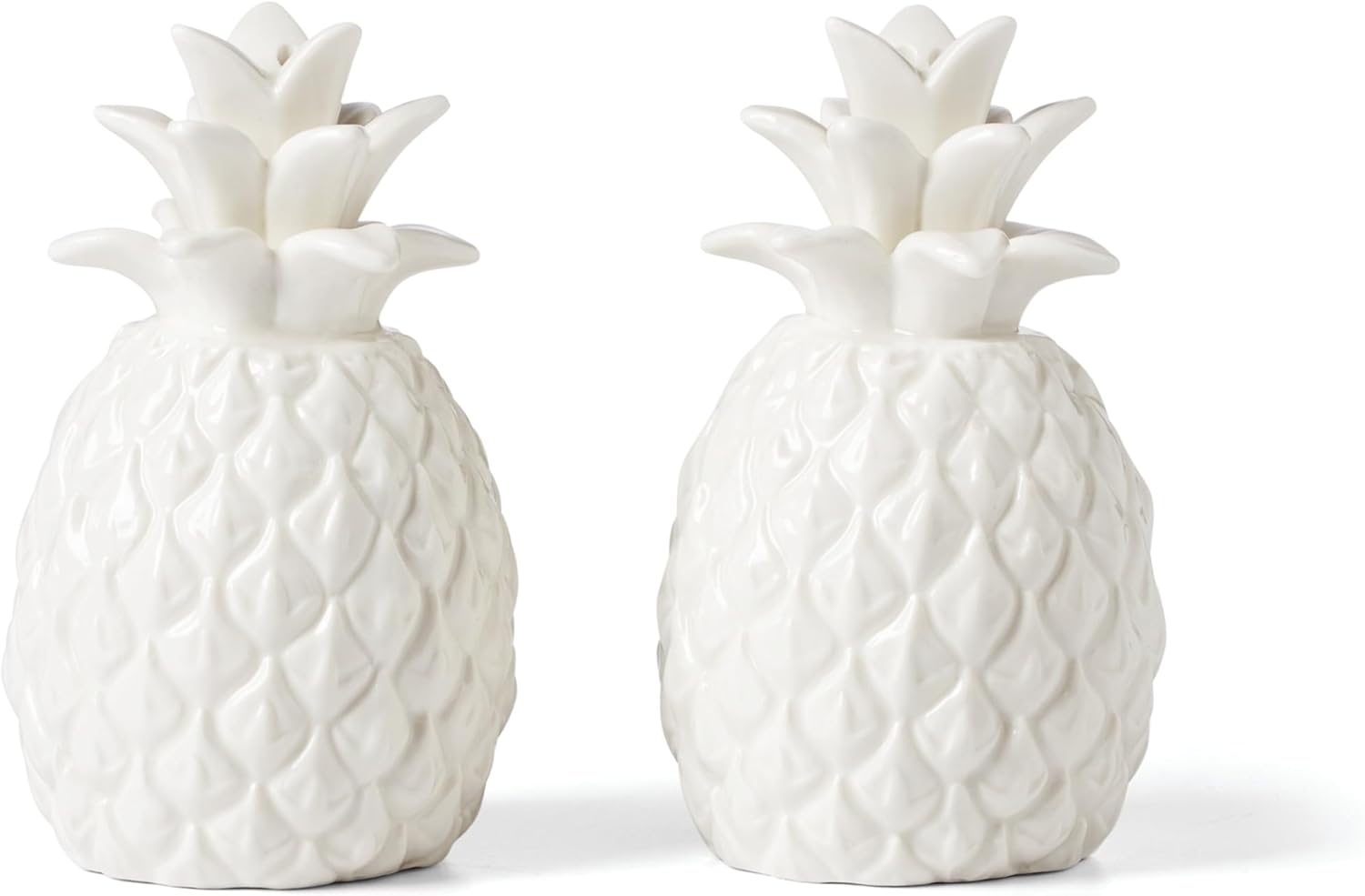 Wicker Creek Pineapple Salt & Pepper Set, 0.66, White