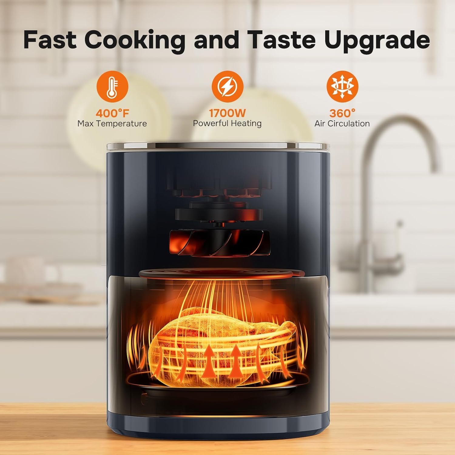 12-in-1 Air Fryer 6.34 Qt, Digital Preset Airfryer with Visible Window, Nonstick and Dishwasher-Safe Basket, Air Fry, Roast, Bake, Dehydrate, Fries, 1700W