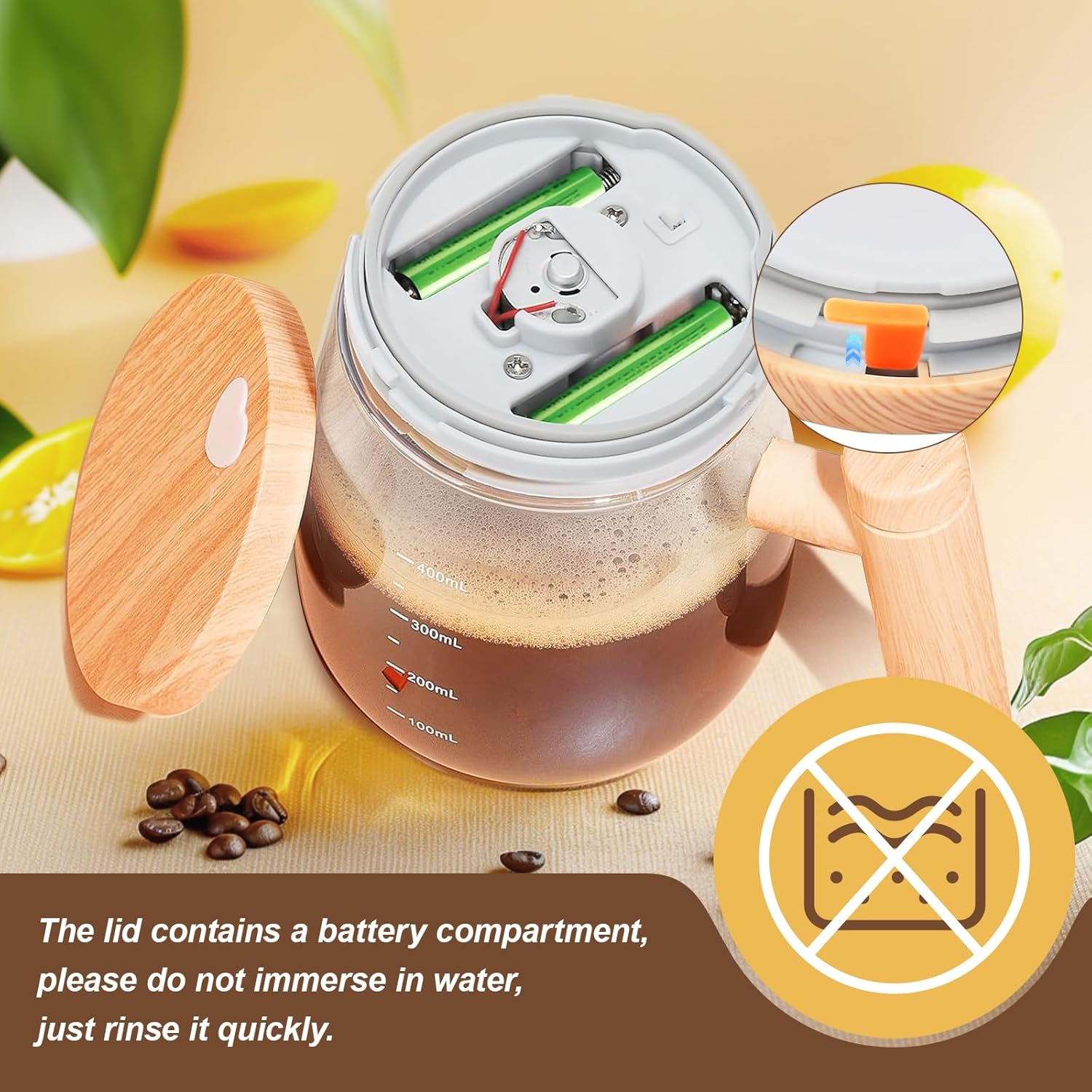 Self Stirring Mug, Electric Mixing Cup Lightweight Self Stirring Coffee Mug Electric High Speed Mixing Cup For Stir Mixed Drink Milk Protein for Office Home