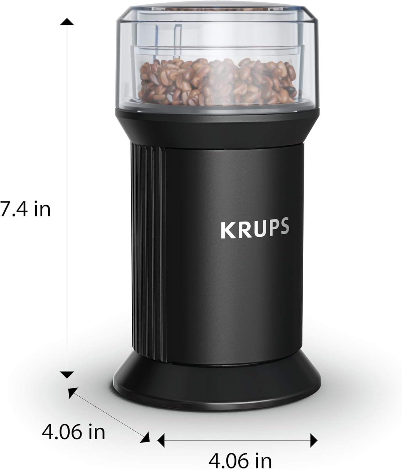 Electric Blade Coffee Grinder 1.6 Oz, Adjustable Coarse to Fine for the Perfect Espresso, Grind Coffee Beans, Spices & Herbs, Removable Dishwasher Safe Bowl, Black