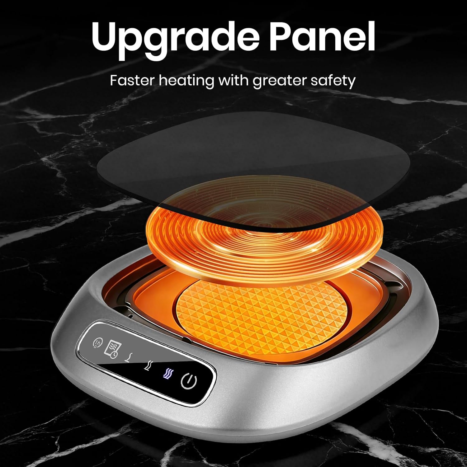 Coffee Mug Warmer, USB Cup Warmer for Desk with 3-Temp Touch Control, 10W Fast Heating Pad for Coffee Tea Milk, 8H Auto-Off, Fits Mugs & Milk Cartons
