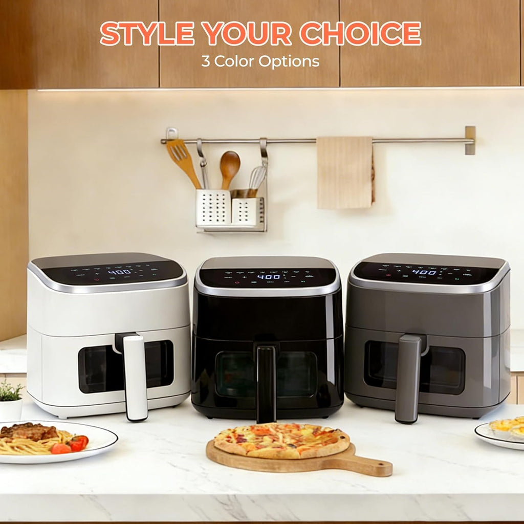Air Fryer，4QT Small AirFryer with Easy View Window and Interior Light, Digital Touchscreen with 8 Presets for Custom Cooking, Nonstick and Dishwasher Safe Basket