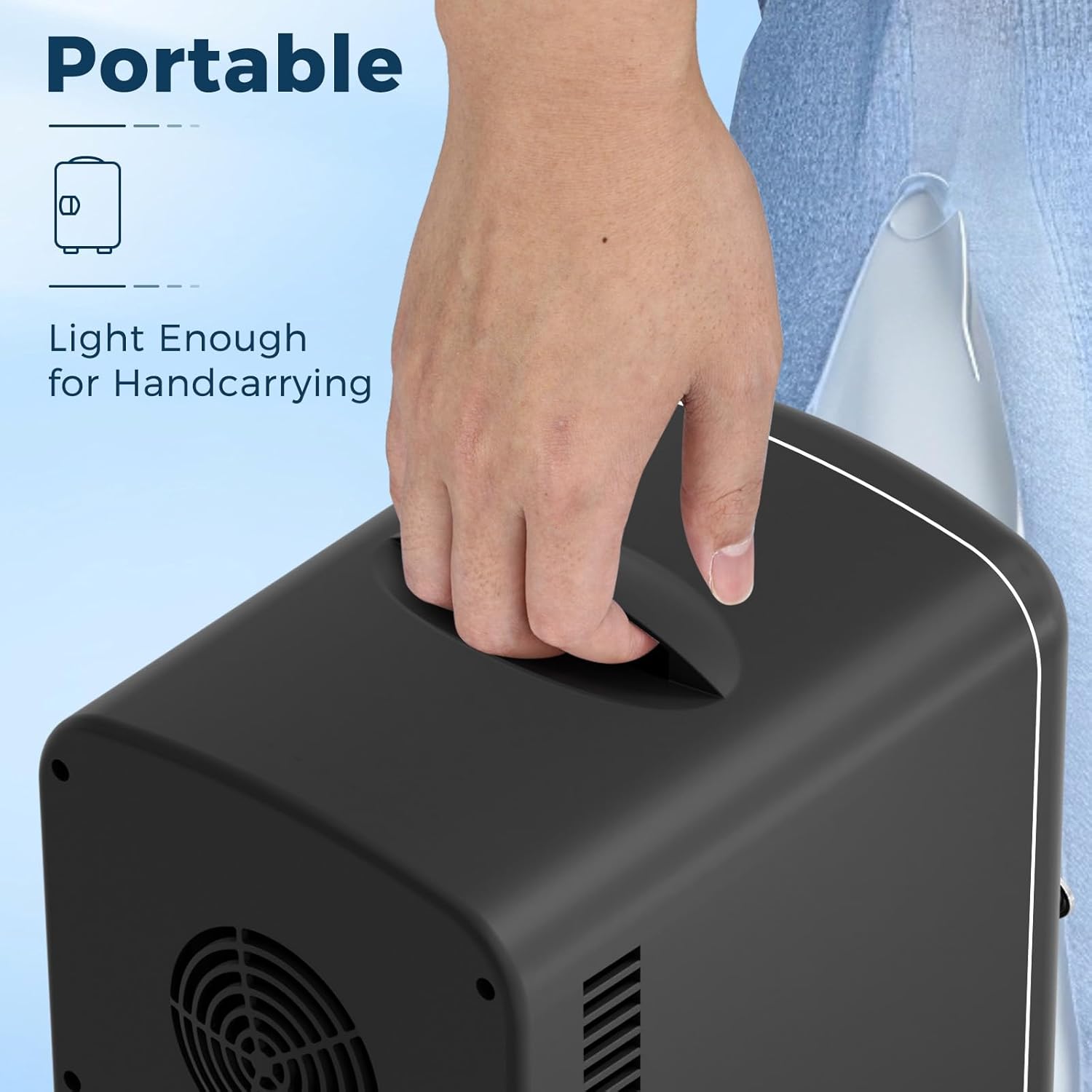 4L/6 Cans Compact Refrigerator,Portable Mini Fridge Skin Care,Cooler and Warmer for Bedroom,Car,Office & Dorm, Small Cooler for Cosmetics/Beverage/Food,BLACK