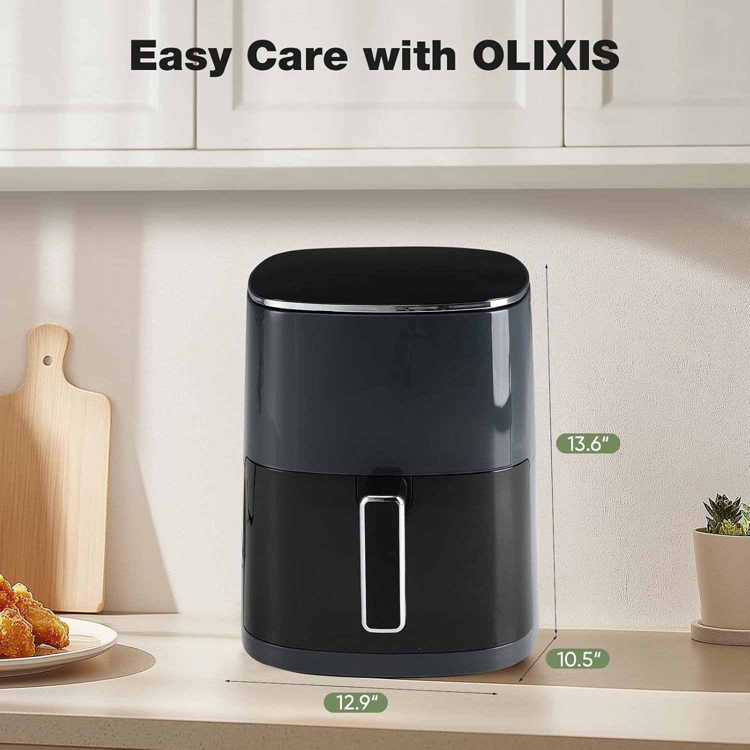 Air Fryer 6 Quart with Window Square Air Fryer 12-in-1 Air Fry, Roast, Reheat, Dehydrate, Bake, Steam, Fries, Custard, Chicken, Wings, Sea Food, Vegetabels,400F