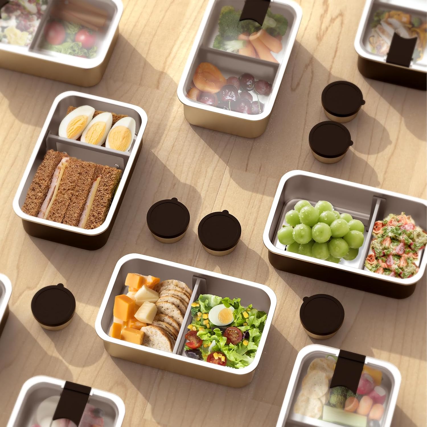 Stainless Steel Bento Lunch Box for Adult, 42oz Leak-Proof Lunch Box Containers, Microwave-Safe, with Adjustable Divider, Convenient Metal Lunchbox for Work, Travel