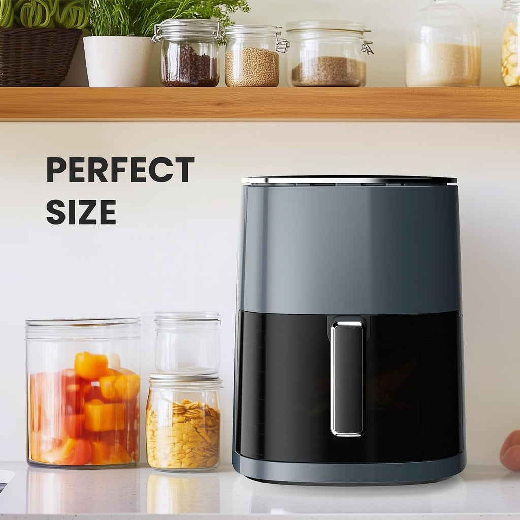 Air Fryer, 6QT Square Airfryer with Visual Window, 400℉ Fast Heating Air Fryers Oven with Timer, Auto-Off, Non Toxic & Non Stick, Multiple 12 Modes for Roast, Bake, Dehydrate, Fry, Reheat