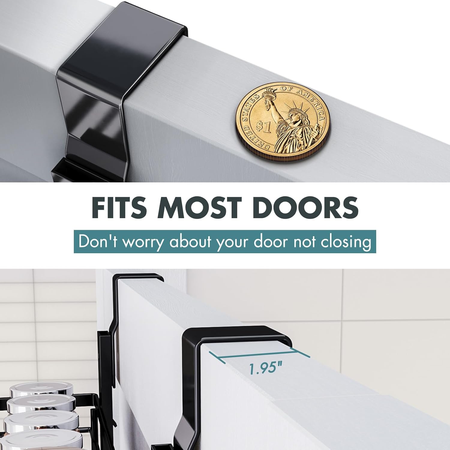 Over The Door Pantry Organizer，9-Tier Over The Door Organizer with Adjustable Basket，Metal Hanging Pantry Organizers and Storage for Kitchen, Back of Door Seasoning Rack