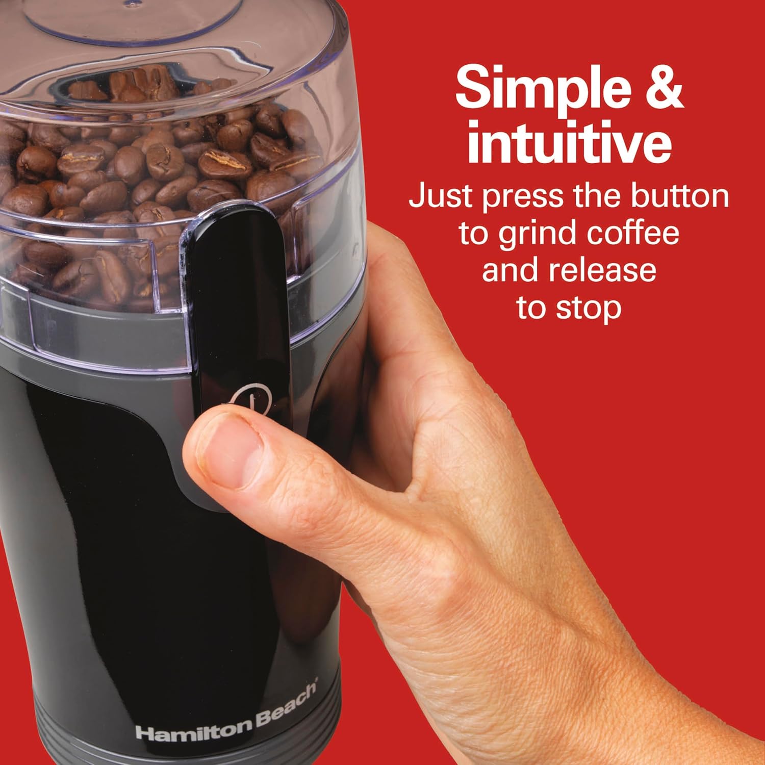 Fresh Grind Electric Coffee Grinder for Beans, Spices and More, Stainless Steel Blades, Removable Chamber, Makes up to 12 Cups, Black