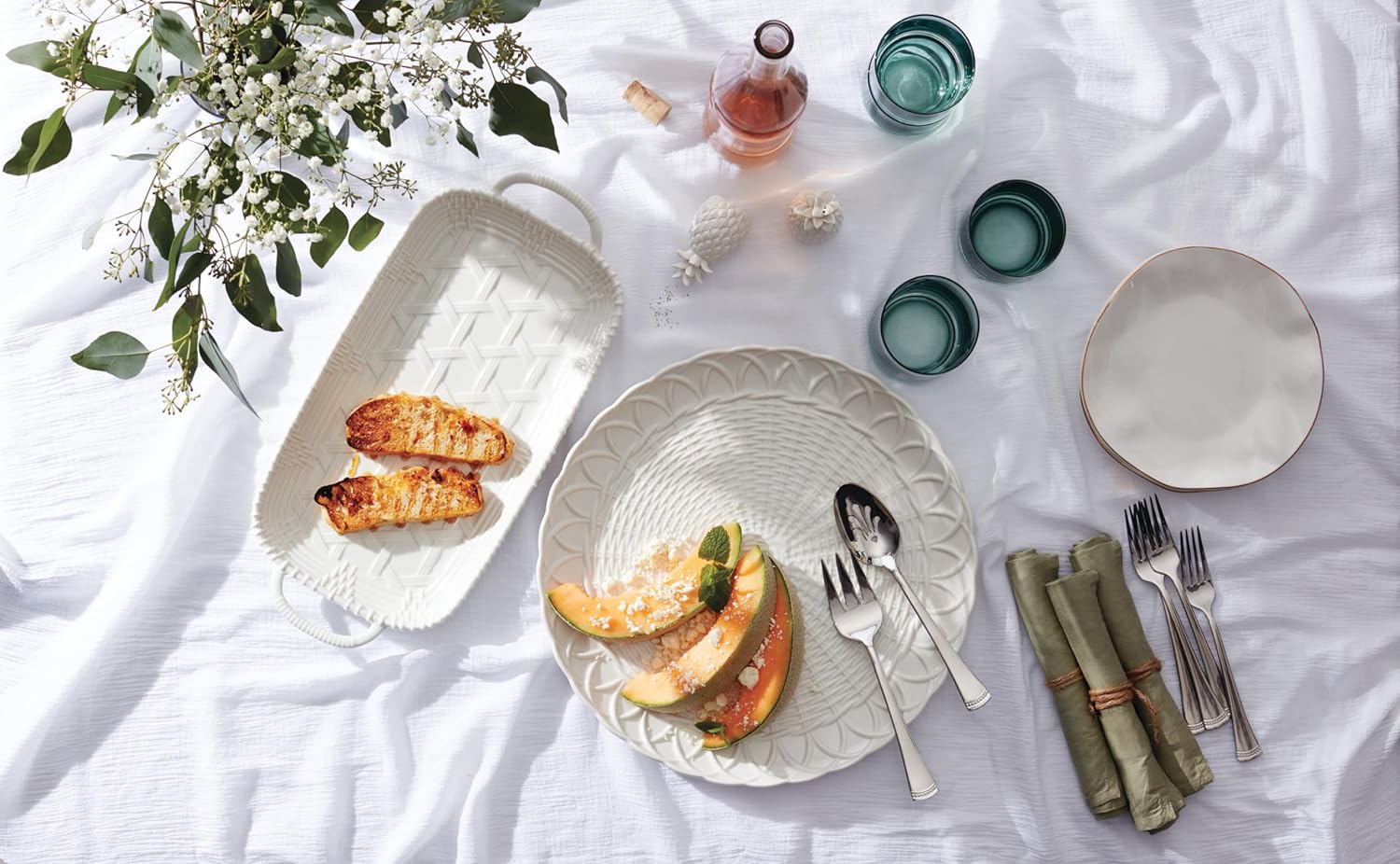 Wicker Creek Pineapple Salt & Pepper Set, 0.66, White