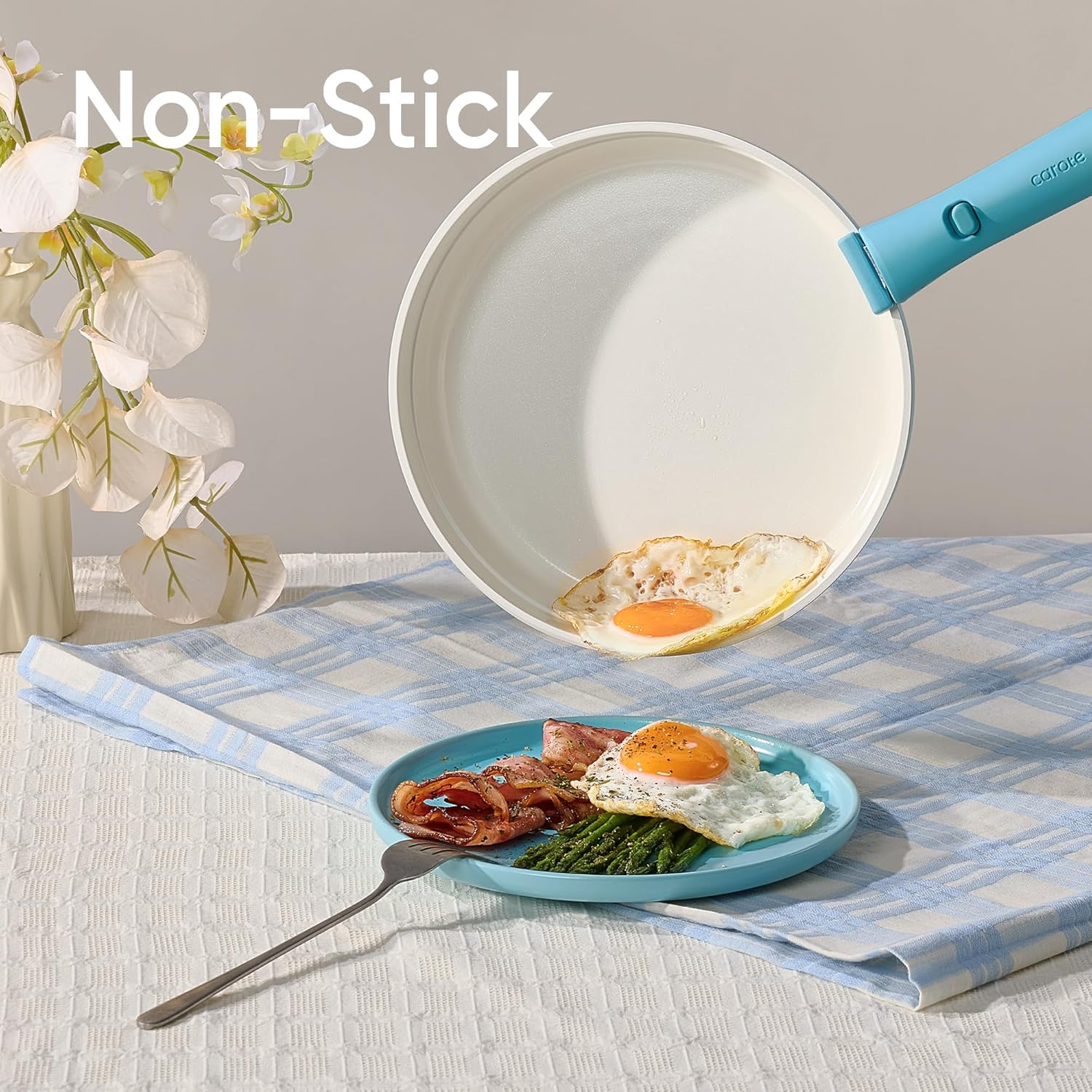 15pcs Pots and Pans Set,Ceramic Cookware Sets Non Stick with Detachable Handle, Induction Kitchen Pots and Pans,RV Cooking Set, Oven/Dishwasher/Fridge Safe, Space Saving