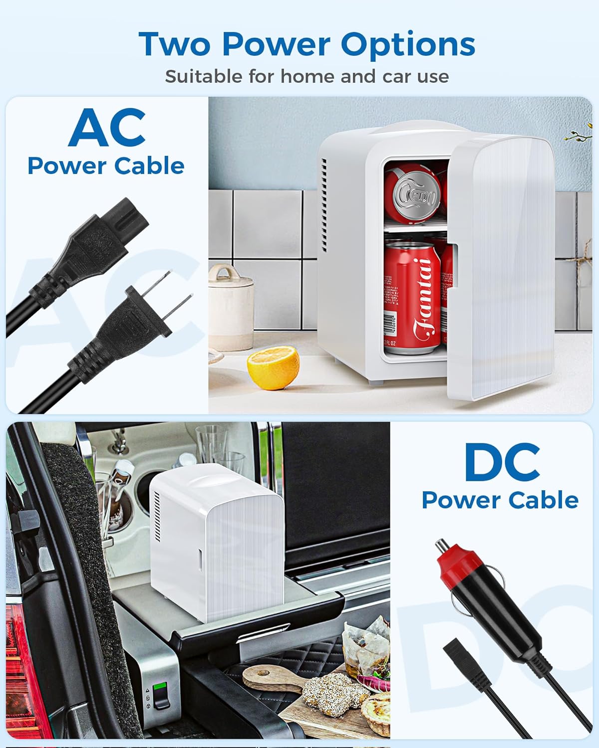 4L/6 Cans Mini Fridge, Portable Compact Refrigerator, Small Skin Care Fridge, Food and Drinks, Small Cooler for Bedroom, Dorm, Car, Office