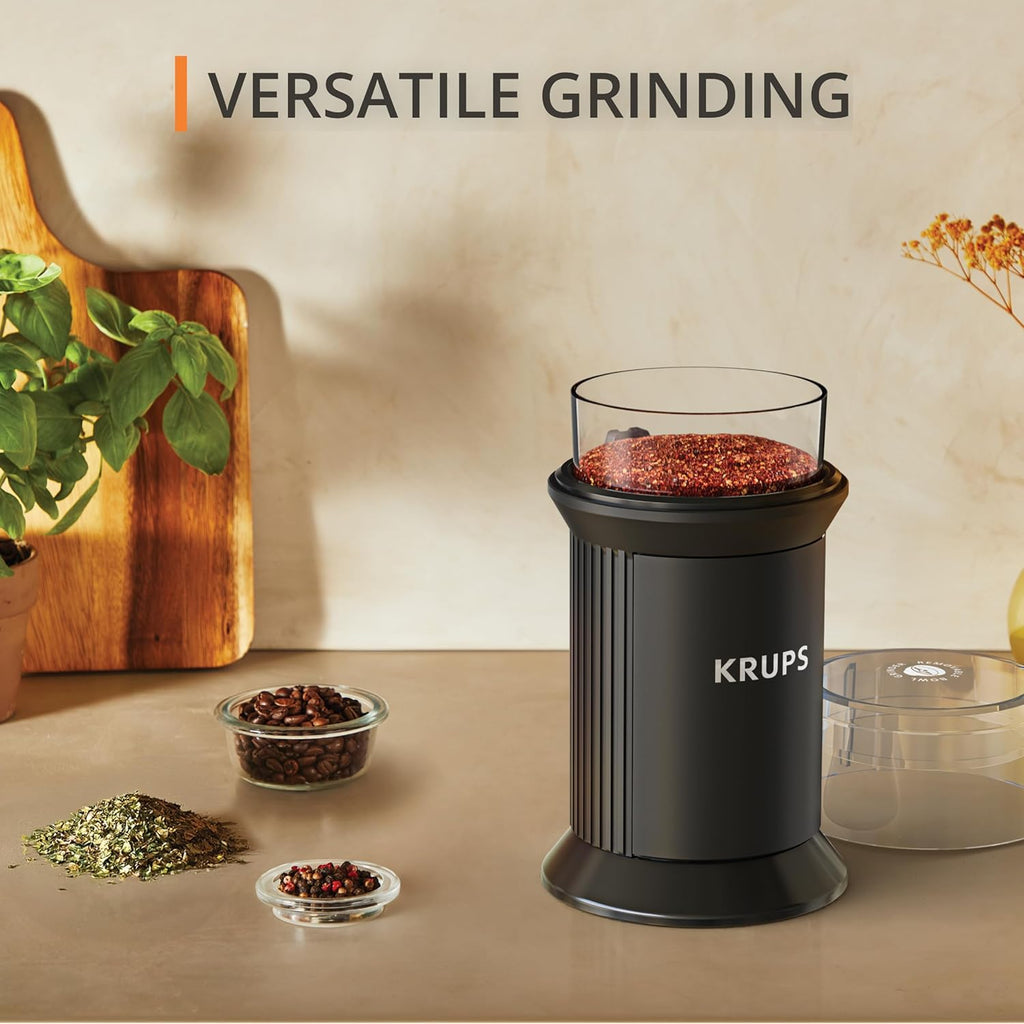 Electric Blade Coffee Grinder 1.6 Oz, Adjustable Coarse to Fine for the Perfect Espresso, Grind Coffee Beans, Spices & Herbs, Removable Dishwasher Safe Bowl, Black