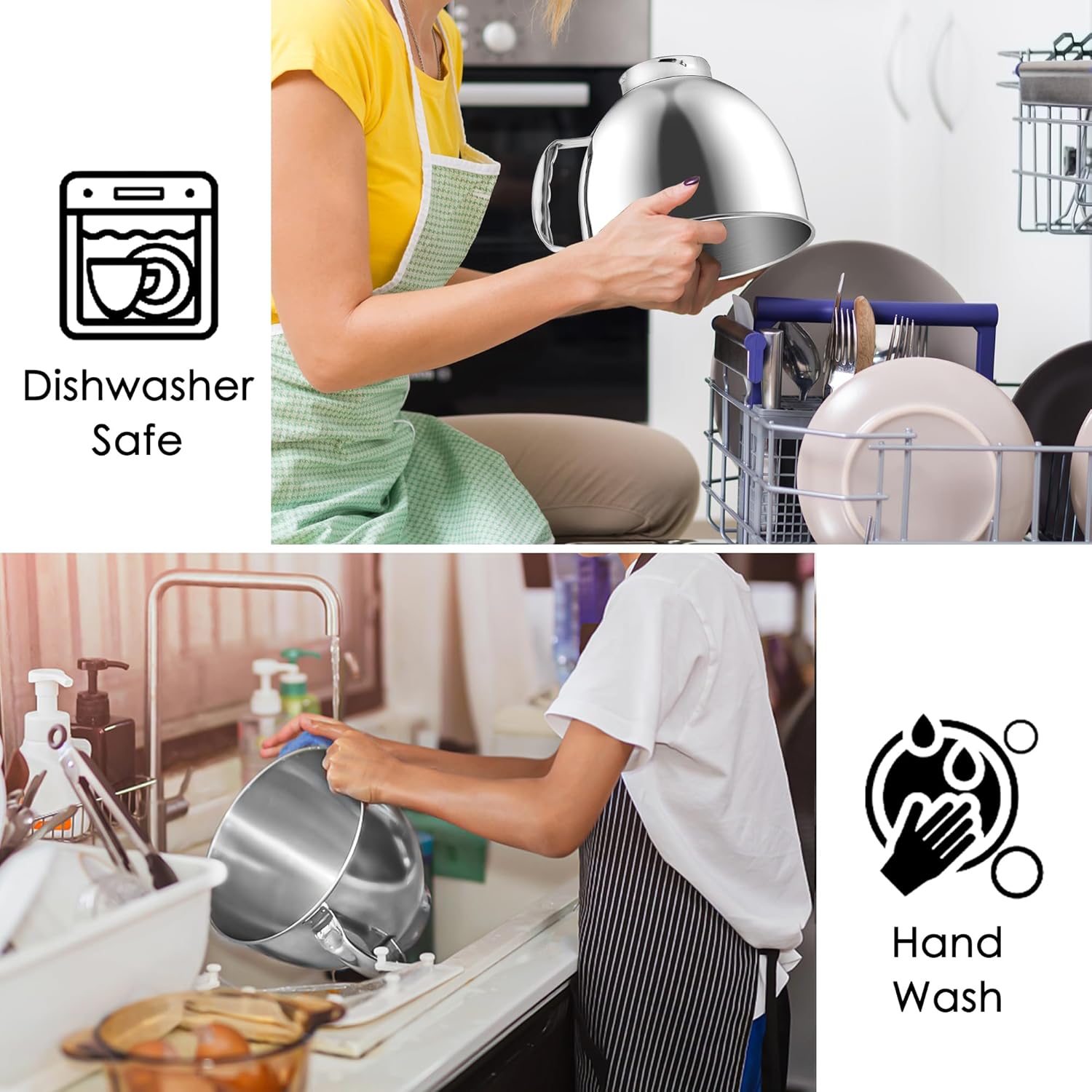 5 Quart Stainless Steel Mixer Bowl for KitchenAid Artisan & Classic Series 4.5&5 QT Tilt-Head Stand Mixers, Replacement Bowl for KitchenAid, Mixer Attachment for KA, Silver