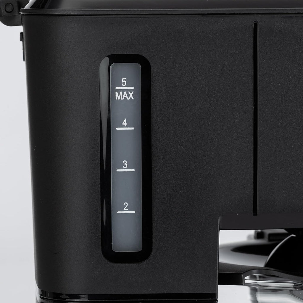 5 Cup Drip Coffee Maker with Glass Coffee Pot (0.8 Qt), Auto Shut-off, Auto Pause, Removable Filter Basket, Matte Black