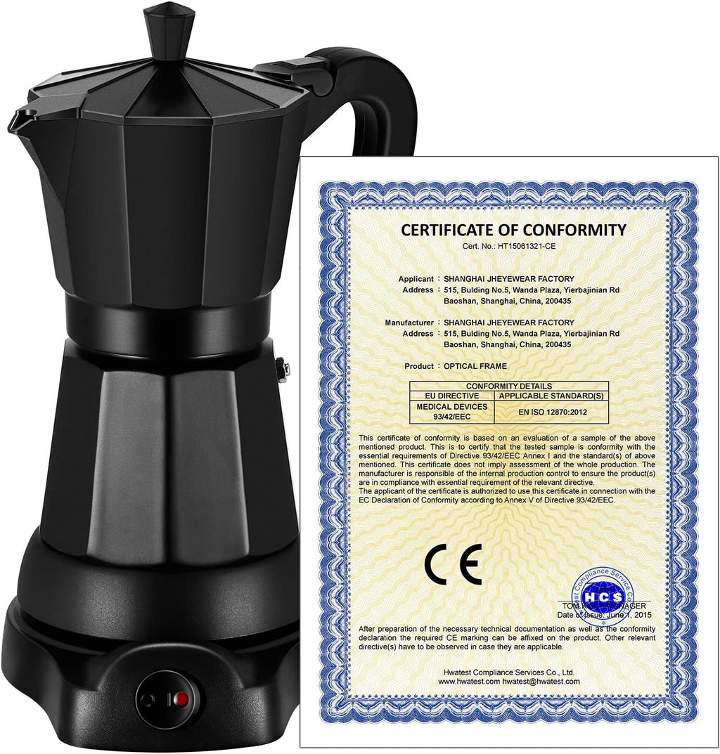 Coffee Pot Electric Moka Pot 6 Cup, Espresso Coffee Maker Cafeteras Electricas Italian Coffee Maker Espresso Makers Portable Aluminum Electric Mocha Pot, Coffee Machine Moka Maker