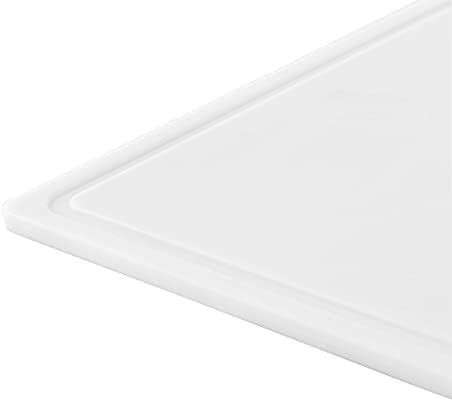 Extra-Large Plastic Cutting Board, Dishwasher- Safe Poly Chopping Board for Kitchen Meal Prep with Easy Grip Handle, 12-inch by 18-inch, White