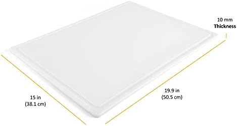 Extra-Large Plastic Cutting Board, Dishwasher- Safe Poly Chopping Board for Kitchen Meal Prep with Easy Grip Handle, 12-inch by 18-inch, White