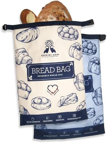 Bread Bags 2 Pack Reusable Zipper Bags for Homemade Bread Sourdough Extra Large Freezer Storage