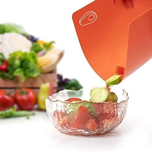 10 Pieces Flexible Cutting Boards, BPA Free Plastic Cutting Boards for Kitchen, Non Slip Cutting Mat for Meat and Vegetables