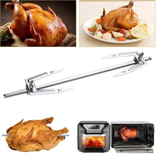 Rotating Rotisserie Grills Air Fryer Fork Grills Roast Chicken Fork Stainless Steel Skewer Grilled Air Fryer Accessories Stainless Steel Grills Rotisserie Forks