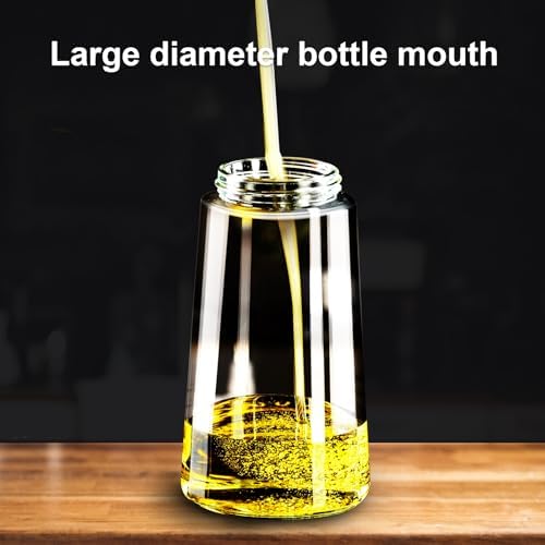 2 in 1 Glass Oil Sprayer & Dispenser,16oz/470ml Olive Cooking, Air Fryer, and Salad, for Kitchen Gadgets and Air Fryer Accessories, w/Stickers (Black)