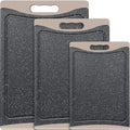 Extra Large Cutting Boards, Plastic Cutting Boards for Kitchen (Set of 3) Cutting Board Set Dishwasher Chopping Board with Juice Grooves Easy-Grip Handles, Almond Gray