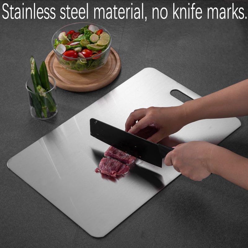 Titanium Cutting Board, Stainless Steel Food Grade Cutting Board, Titanium Cutting Board for Kitchen, 14 * 10 Inch, Meat, Fruit, Vegetable Cutting Boards (14 x 10 inch)
