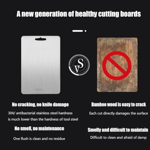 Titanium Cutting Board, Stainless Steel Food Grade Cutting Board, Titanium Cutting Board for Kitchen, 14 * 10 Inch, Meat, Fruit, Vegetable Cutting Boards (14 x 10 inch)