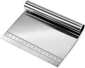 Dough Pastry Scraper Stainless Steel Bench Scraper with Measuring Scale Multipurpose for Butter, Cake, Onion, Vegetable, Pizza Cutter - Pastry Bread Separator