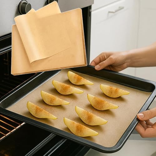 50PCS Parchment Paper Baking Sheets 8X6in Non-Stick Precut Baking Parchment Wax Paper Aheets for Cookie Air Fryer Grilling Oven Bread Burger Supplies