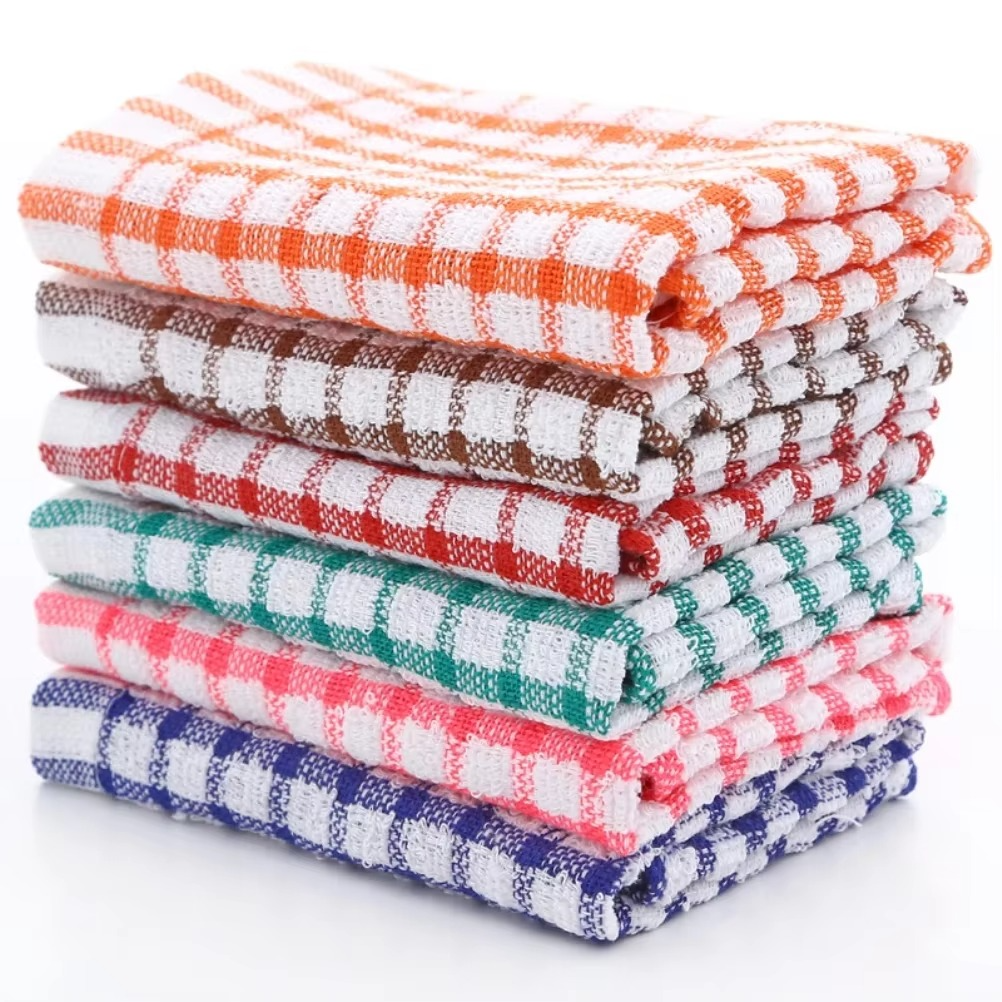 6PCS Cotton Kitchen Tea Towels – Ultra Absorbent, Lint-Free Dish Towels, Durable Cleaning Cloths for Home, Catering & Restaurant Use