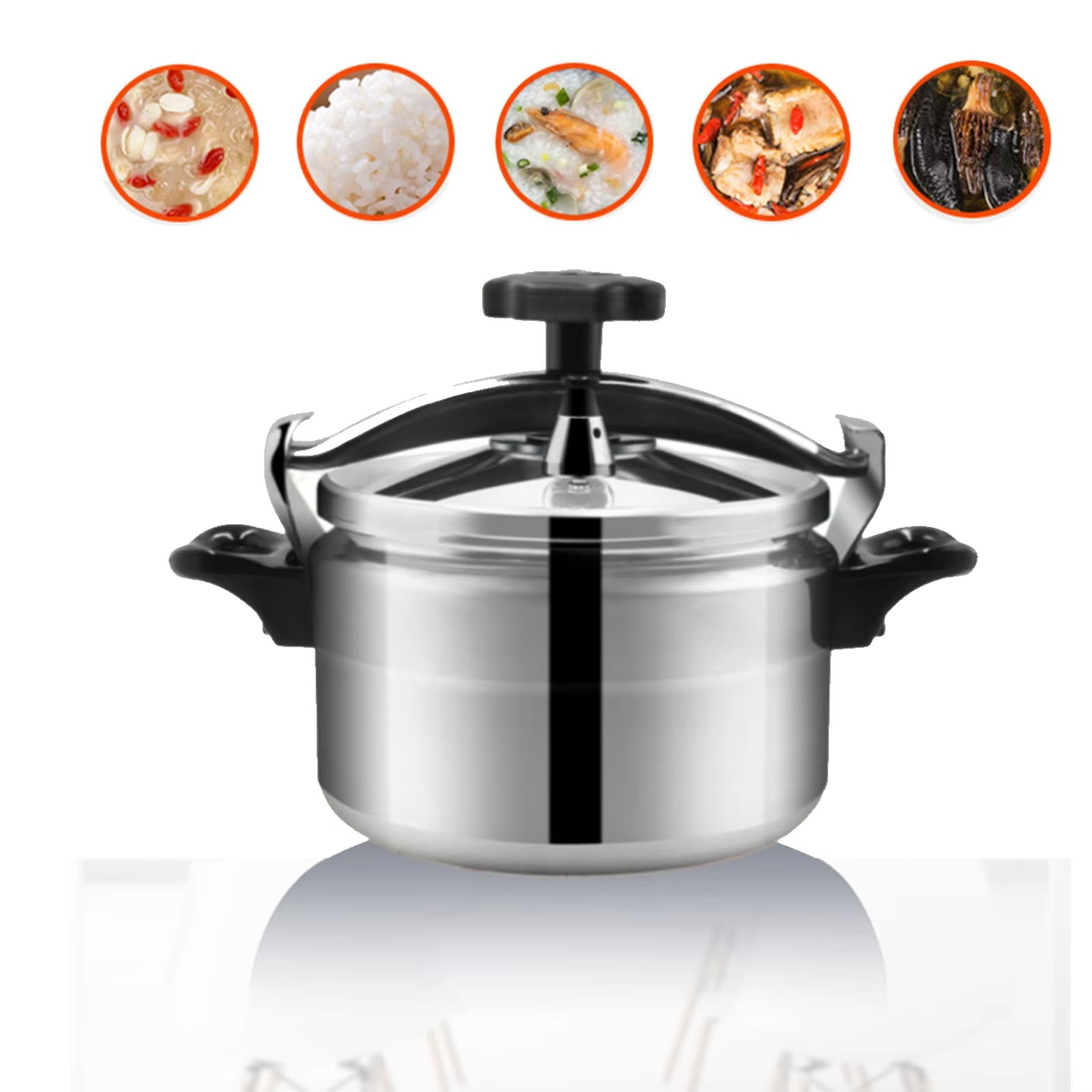 Large Capacity Aluminum Alloy Pressure Cooker – Explosion-Proof Safety Pressure Cooker for Gas Stove, Home Cooking & Fast Meal Preparation