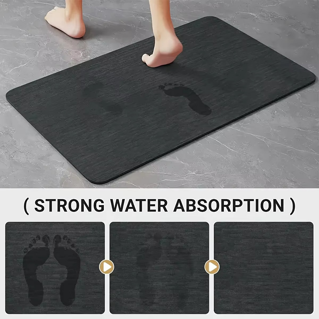 Simple Kitchen Non-Slip Floor Mat – L-Shaped Corner Diatom Mud Absorbent Mat – Printed Bathroom Foot Mat & Door Mat for Kitchen, Bathroom & Home Entrance