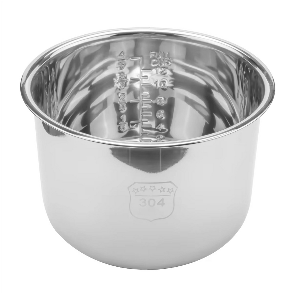 6L Pressure Cooker Inner Pot – Stainless Steel Rice Cooker Liner Replacement Insert, Durable 304 Steel Cooking Pot for Pressure Cookers