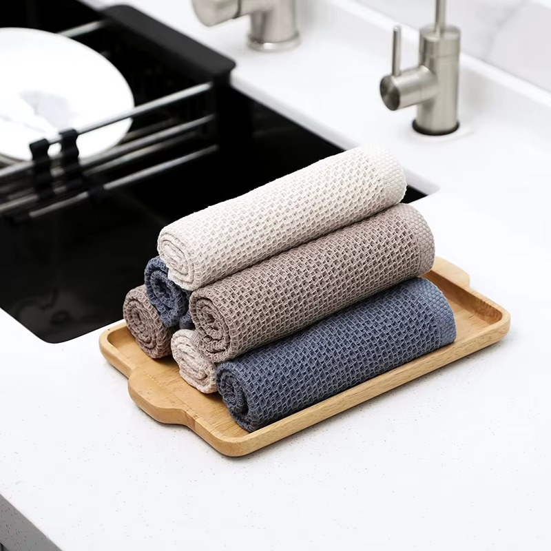 100% Cotton Dishcloth Set – Ultra Soft & Highly Absorbent Kitchen Towels, Reusable Cleaning Cloths for Dishes, Countertops & Household Use