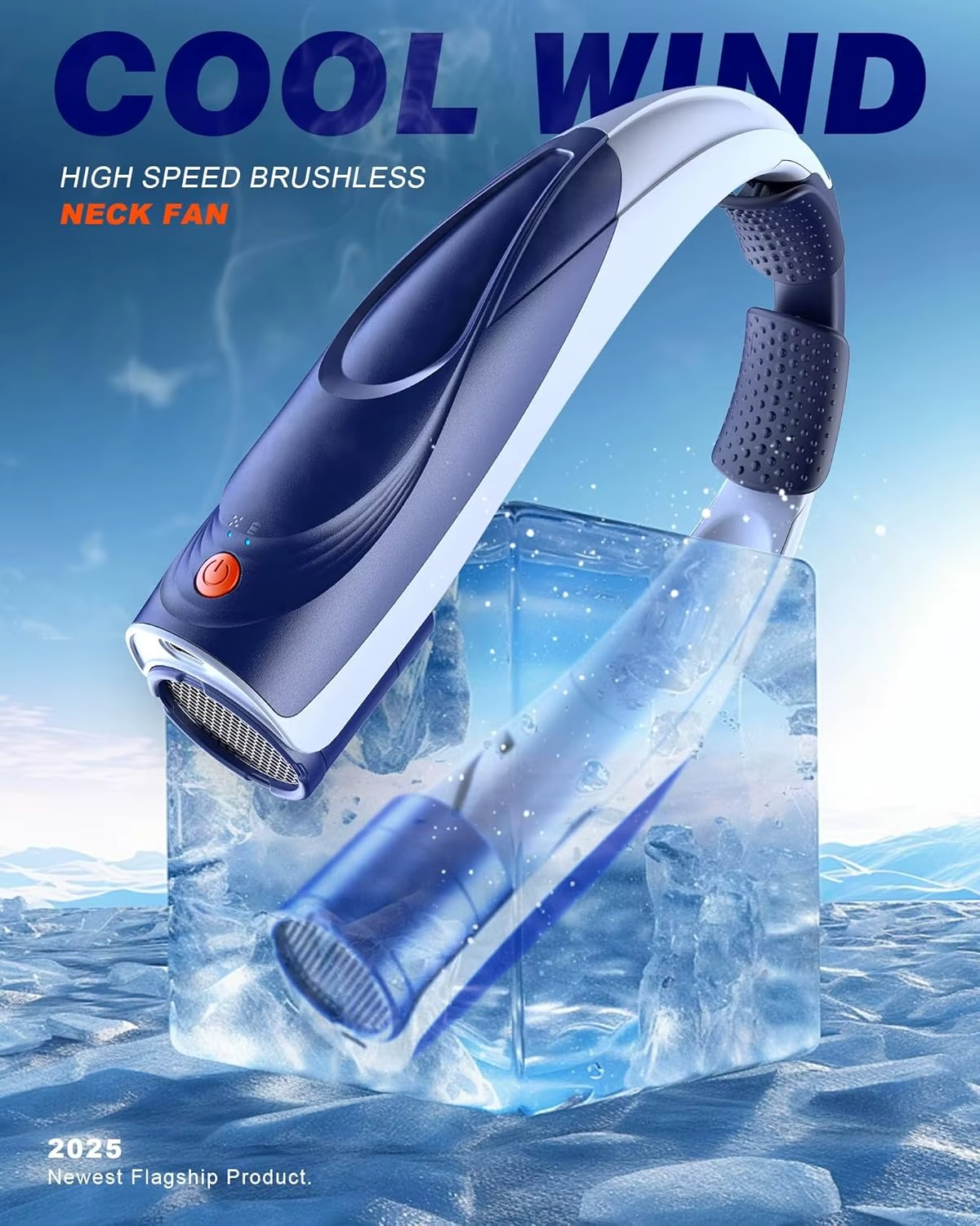 Portable Neck Fan - 6000mAh Rechargeable Personal Fan with 6 Speeds, 360° Cooling Surround Airflow, 20H Long Battery Life Hands-Free Wearable Fan for Outdoor Travel, Office, and Sports