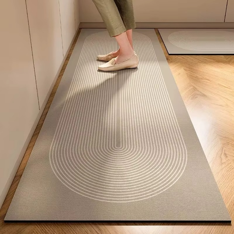 New 1 Pc Japanese Style Diatomite Mud Kitchen Floor Mat – Super Absorbent & Anti-Slip Soft Fast-Dry Carpet – Easy Clean Bathroom, Kitchen & Home Entrance Rug