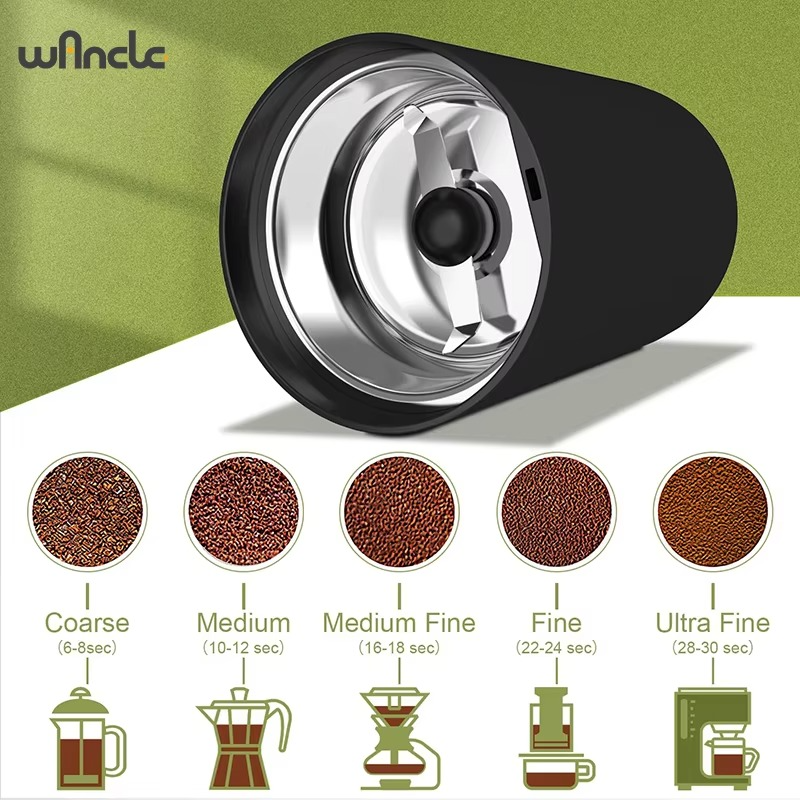 200W Electric Coffee Grinder – Multifunctional Coffee Bean, Spice & Grain Grinder Machine, 220V/120V Household Kitchen Appliance