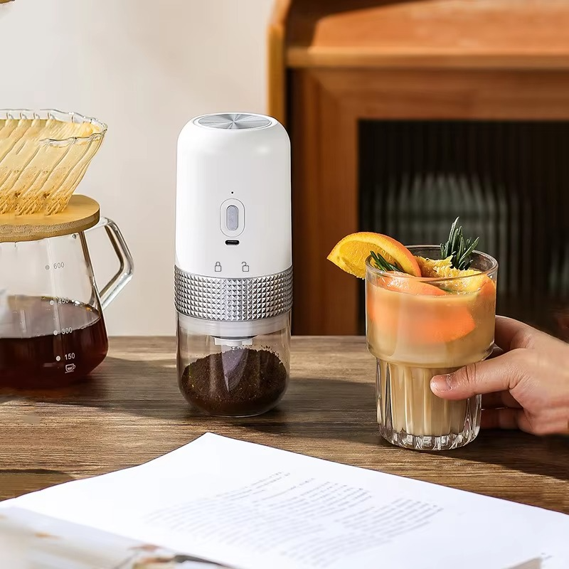 USB Wireless Electric Coffee Grinder – Portable Ceramic Burr Coffee Bean Mill, Rechargeable Professional Grinder for Travel & Home