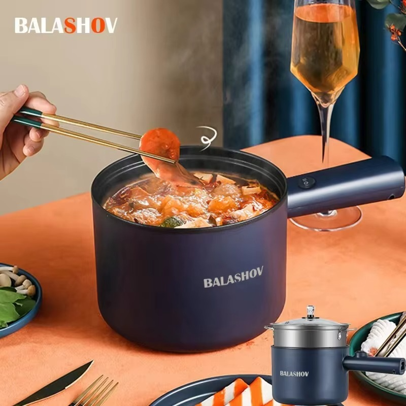 220V Multifunction Electric Cooker – Single/Double Layer Hot Pot & Mini Rice Cooker, Non-Stick Household Cooking Pot for Students & Dormitory