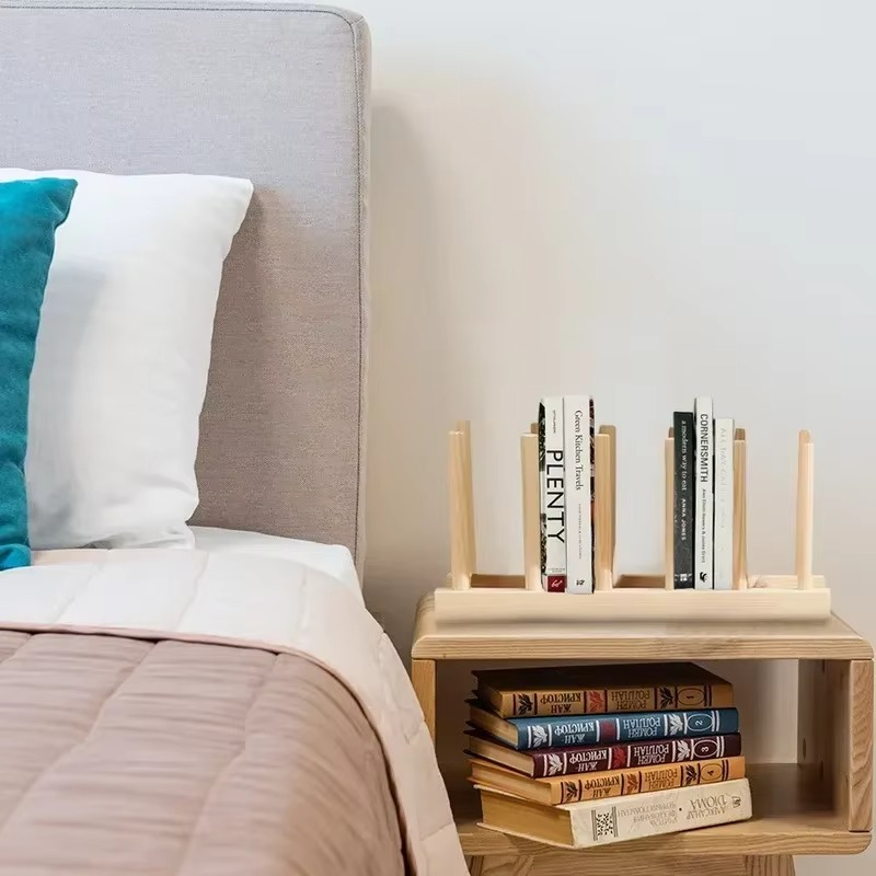 Wooden Dish Drying Rack – Kitchen Dish Drainer Stand for Plates, Cups & Pot Lids, Natural Wood Organizer Drying & Display Shelf