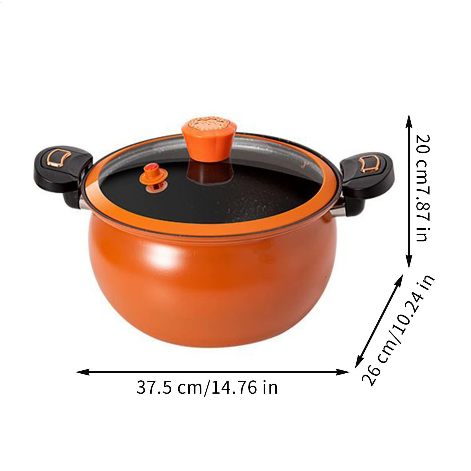 Pressure Cooker Kitchen Cooking Pot Fast Heating Non Stick with See Through Lid for Boil Cook Soup Food Home Induction Stoves