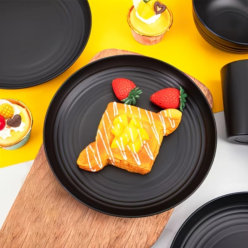 16-PC Unbreakable Plastic Dinnerware Set | Microwave & Dishwasher Safe Plates Bowls Cups | Heavy Duty Home/Commercial Use