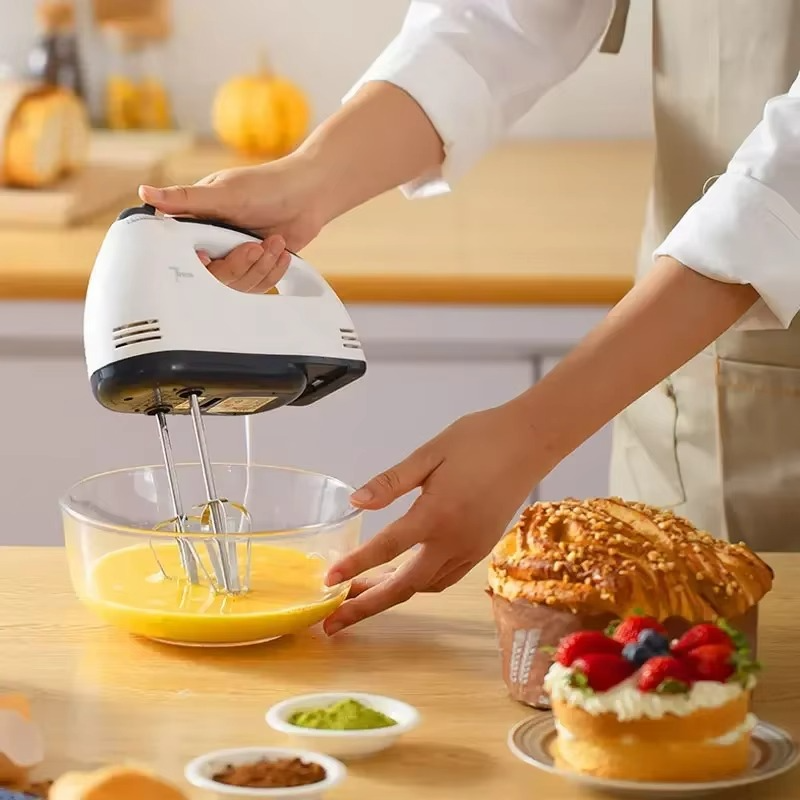 Handheld Electric Egg Beater – Multifunctional Kitchen Mixer for Egg White, Cream & Dough, Automatic Home Cooking Hand Mixer