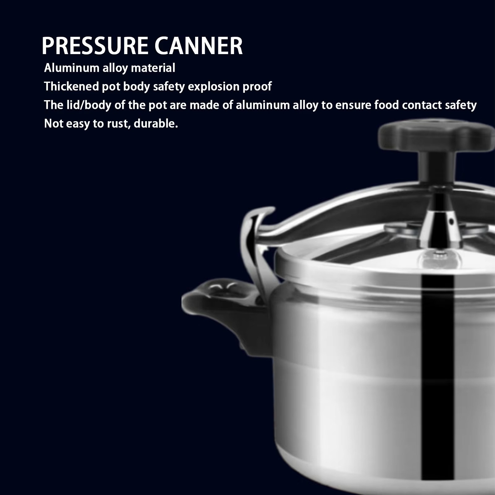 Large Capacity Aluminum Alloy Pressure Cooker – Explosion-Proof Safety Pressure Cooker for Gas Stove, Home Cooking & Fast Meal Preparation